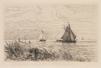 KG 2010 011
<br/>
Serie: La Hollande 2de cahier; De monding van de Vecht bij de Zuiderzee
<br/>
<em>Storm van 's-Gravesande, Carel Nicolaas (1841-1924)</em>